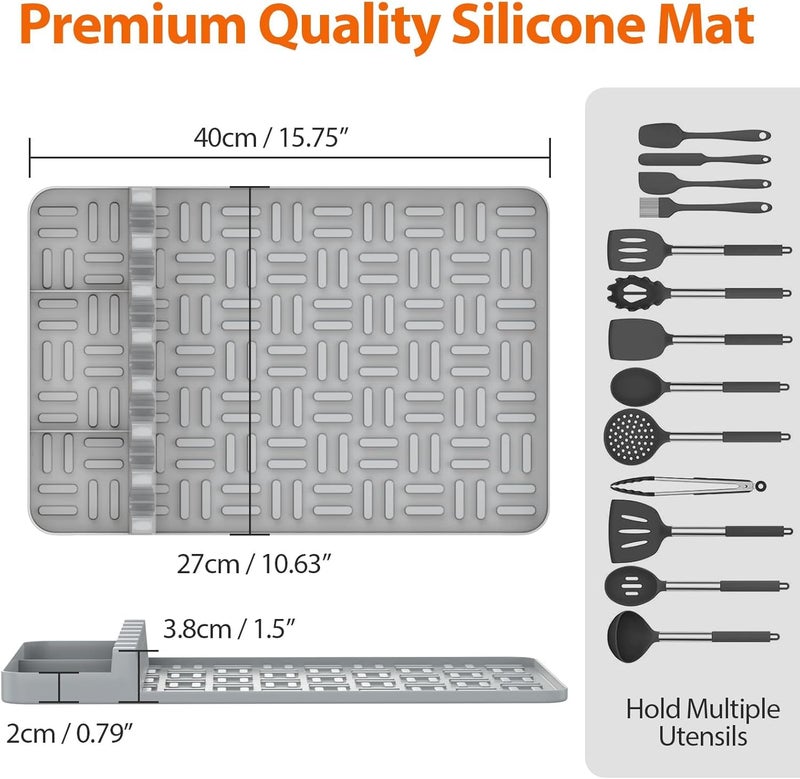 GION Heat Resistant Spatula Mat for Blackstone Griddle Silicone Mat Bakeware Tool Essential Cooking Gadget Spatula Basting Brush Rest Holder Griddle Mat 1Pcs - Image 2