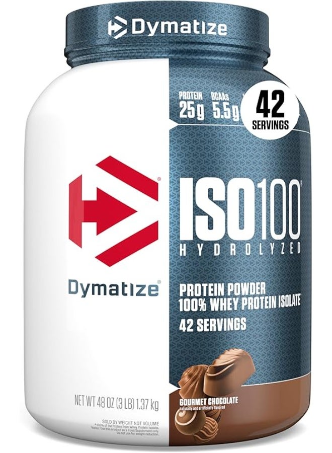 Dymatize Protein ISO 100 3lb Gourmet Chocolate - 1.37kg - Image 1