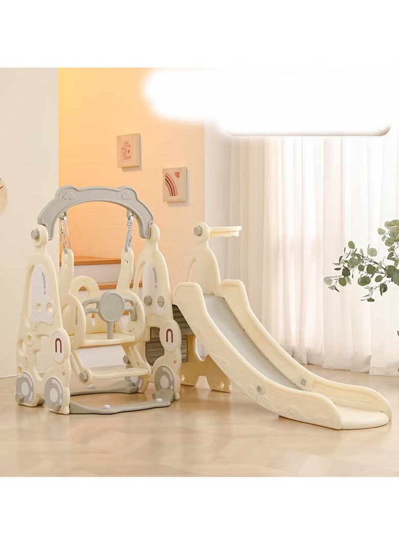 فول جوي مجموعة زحليقة وأرجوحة مع حلقة كرة سلة 3*1 للأطفال،مجموعة ملعب داخلي وخارجي للأطفال الصغار،مجموعة ألعاب تسلق للأطفال - Image 2