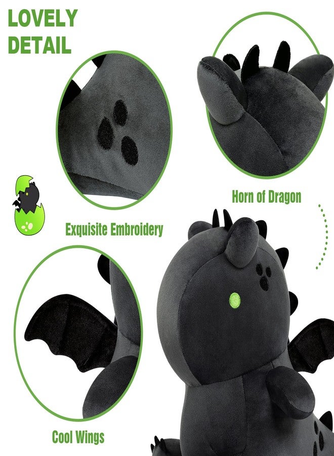 Ditucu Cute Dragon Plush Stuffed Animal Plushies Toys Super Soft Dolls Birthday Gifts for Kids Girls Boys Black 12 inch - Image 4