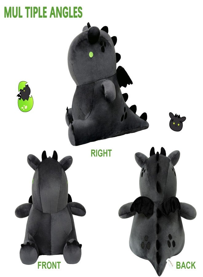 Ditucu Cute Dragon Plush Stuffed Animal Plushies Toys Super Soft Dolls Birthday Gifts for Kids Girls Boys Black 12 inch - Image 5