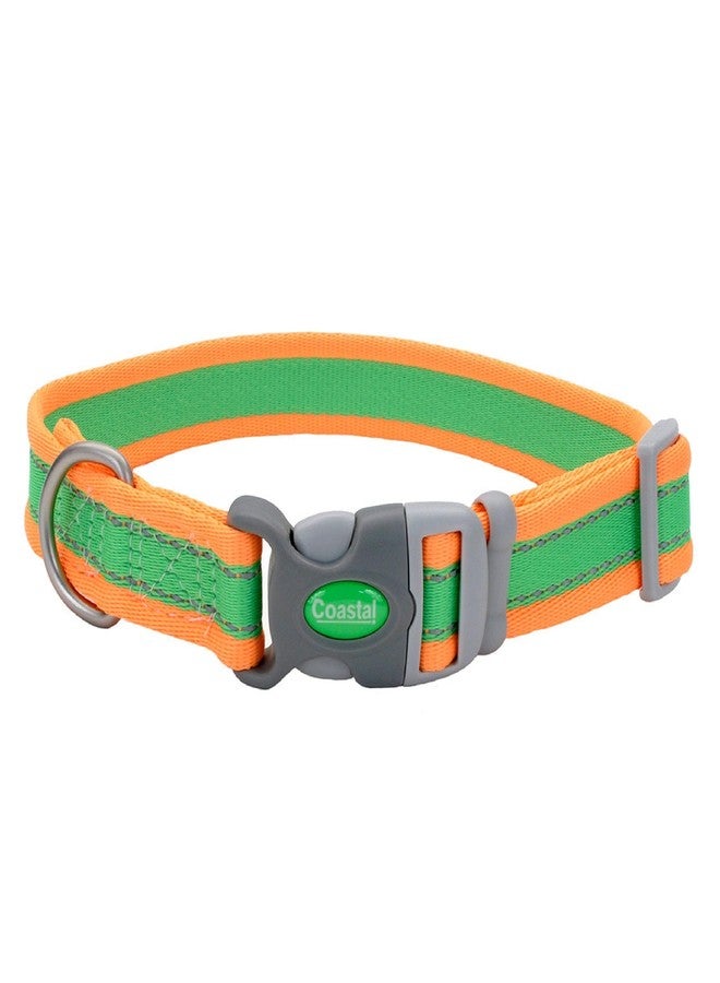 Coastal Pet - Pro - Reflective Adjustable Dog Collar, Lime with Orange, 1" x 14-20" - Image 1