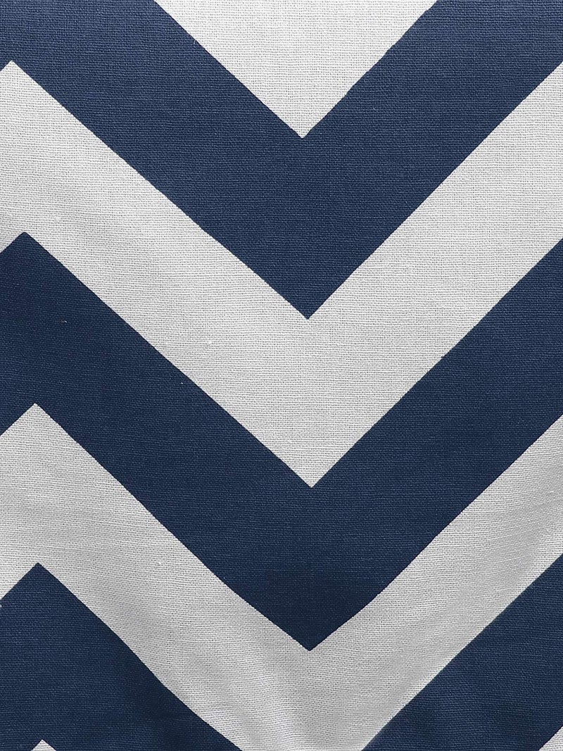 Dekor World Chevron Printed Navy Blue Table Runner with 6 Pcs Place Mat (33x180cm/33x47cm) (Pack of 7 Pcs)-6 Seater Dining & Center Table - Image 4