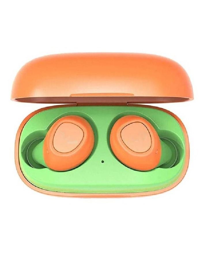 Buds - Nokia E3100 Portable Wireless/Bluetooth In-Ear Mini Sports Earbuds with Mic, Orange/Green - Image 1