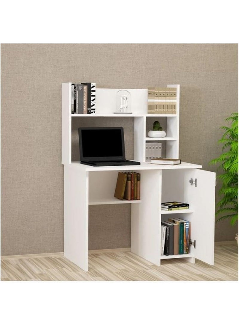 Modern White Wooden Desk for Home Office and Study 134x60x90 cm HMF-OFFdesk-27 - Image 3