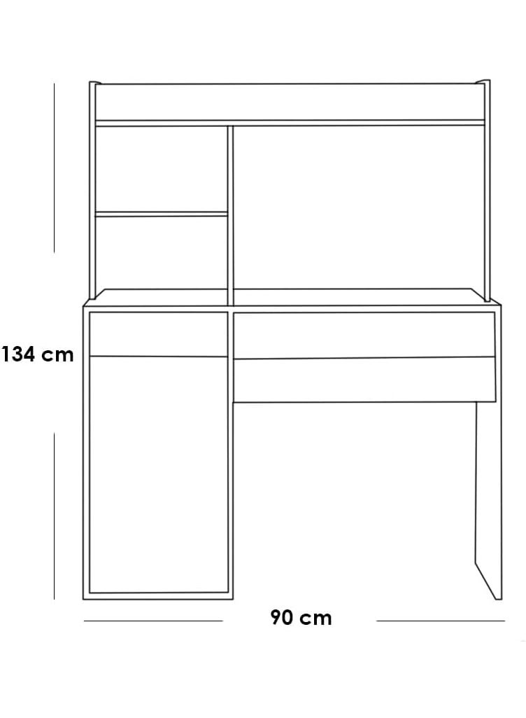 Modern White Wooden Desk for Home Office and Study 134x60x90 cm HMF-OFFdesk-27 - Image 2