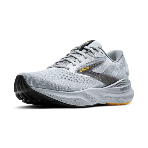 Brooks Men’s Adrenaline GTS 24 Supportive Running Shoe - Alloy/White/Gold Fusion - 9.5 Medium - Image 1