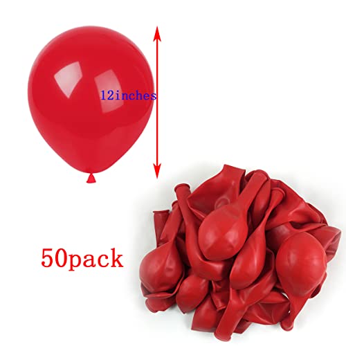 KADBANER Red Balloons,50 pcs 12 Inch Latex Balloons,for Wedding Birthday Party Baby Shower Christmas Party Decorations - Image 2
