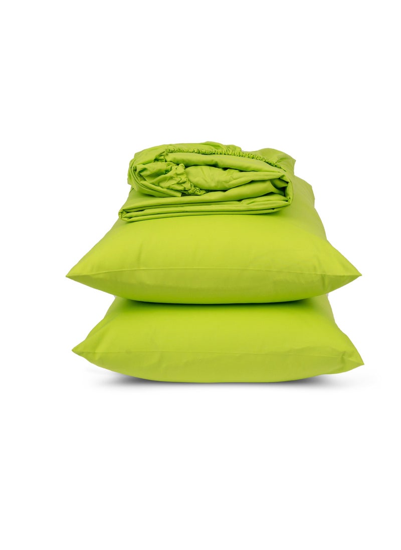 Home of linens - Fitted Sheet Set Lime 160x200 - Image 1