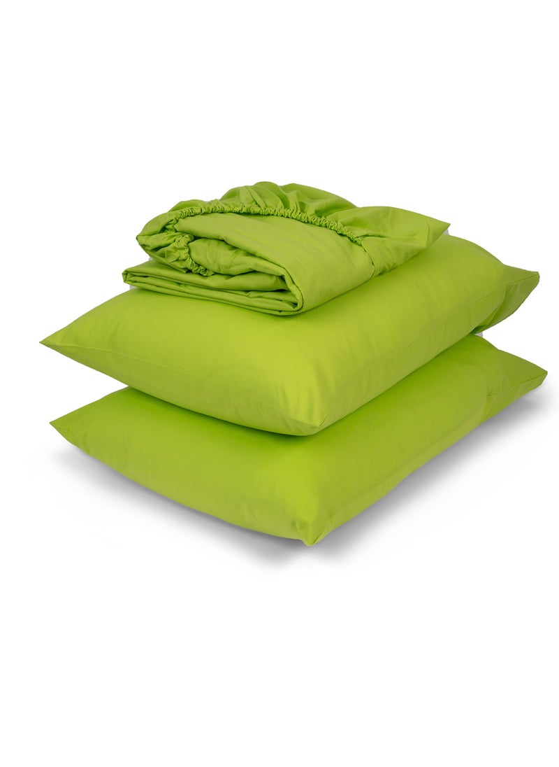 Home of linens - Fitted Sheet Set Lime 160x200 - Image 1