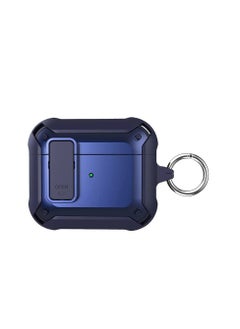 Case Cover and AirPods Pro 1st Case with Keychain Rugged Armor Designed Compatible Case Airpods Pro Case for Women Men Front LED Visible Blue