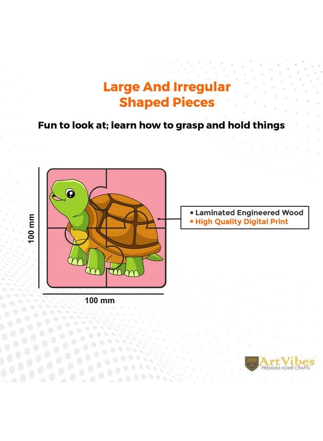 Artvibes Sea Animals Jigsaw Puzzle Games for Children & Kids | Jigsaw Puzzles for Kids Age 2-5 | 4 Pieces Puzzles | Toddler's Wooden Puzzle (PZ_507N), Set of 6