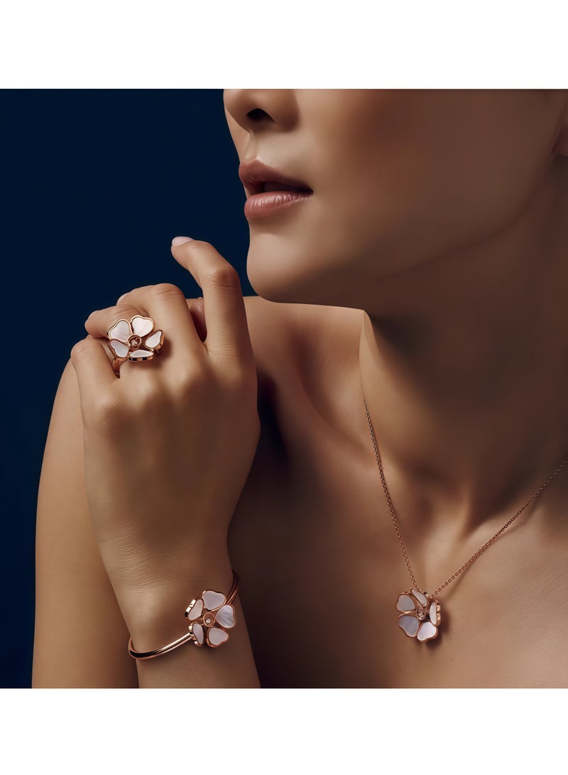 Chopard 18K rose gold white mother-of-pearl diamond heart butterfly necklace pendant - Image 5