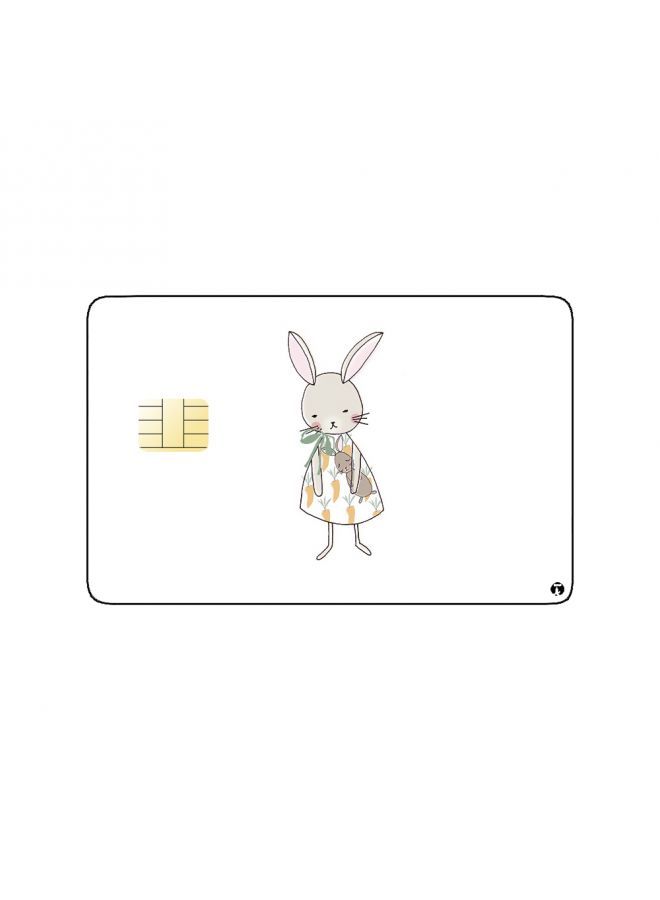 RKN PRINTED BANK CARD STICKER Cute Rabbit Drawing - Image 2