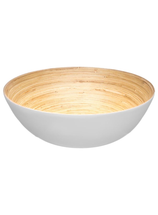 Five Simply Smart Bamboo Salad Bowl White and Brown 30 cm 154103B - Image 1