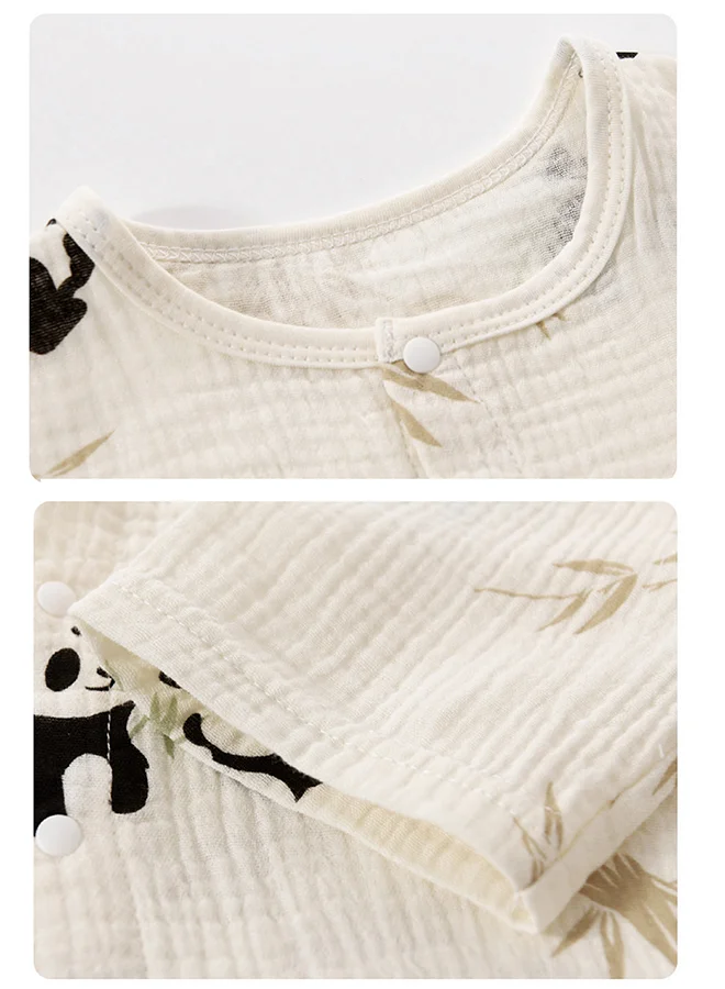 ليتل سربرايز بوكس Little Surprise Box, Lazy Panda, Organic Crushed soft Muslin Cotton Kids Nightsuit-5-6Y