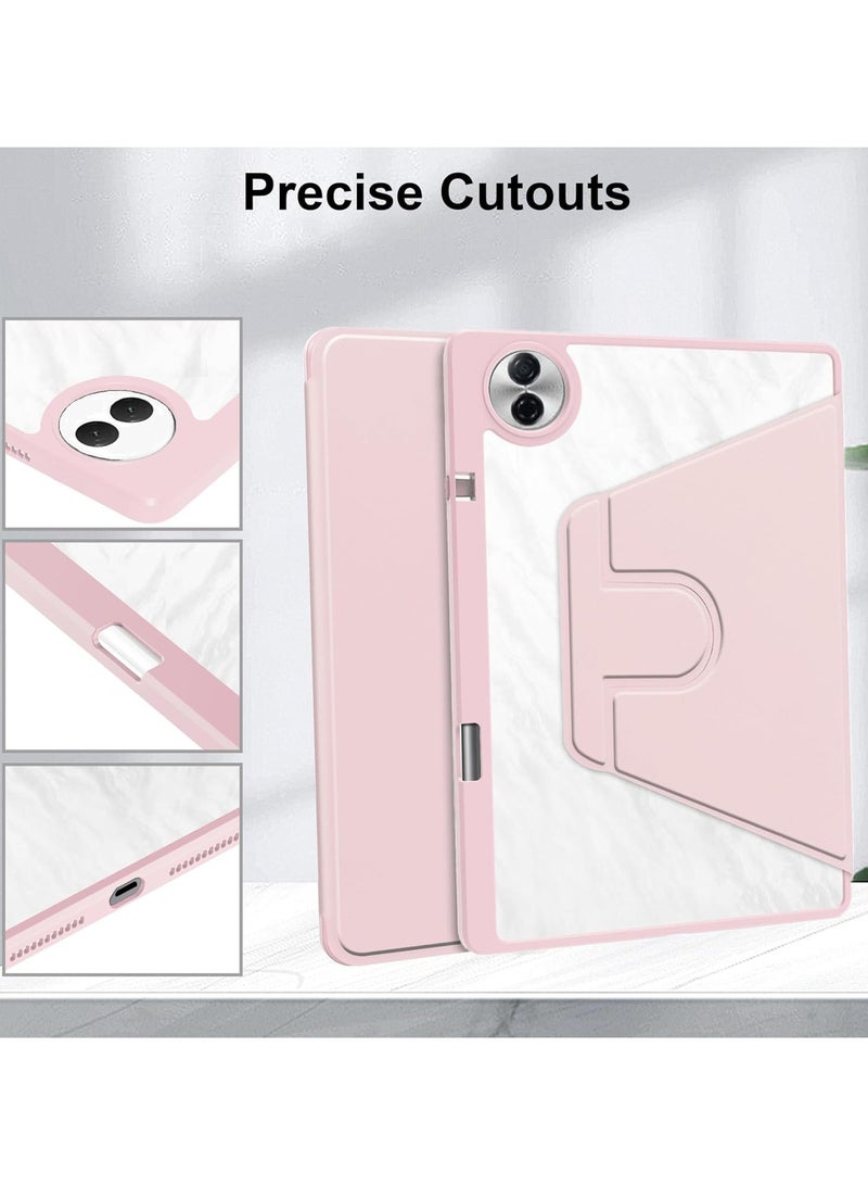 VKL Case Compatible with Honor Pad 10 12.1 Inch 2025 Tablet, Rotating Bracket Flip Cover Intelligent Protective Cover with Pen Slot and Auto Sleep/Wake-up (Pink) - Image 4