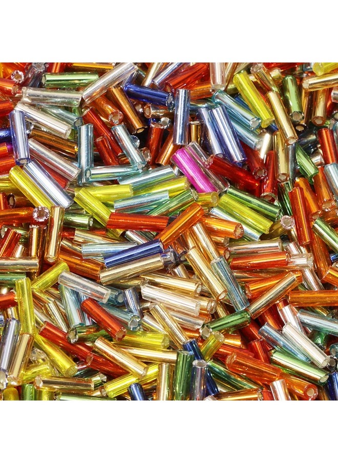 بنتا إنجل خرز Penta Angel 1100 قطعة / 50 جرام خرز بذور أنبوبي طويل صغير 2 × 6 مم خرز فاصل فضفاض صغير للحرف اليدوية لأقراط الأذن والأساور والقلائد وخرز الخصر لصنع المجوهرات (ألوان مختلطة)  - Image 1