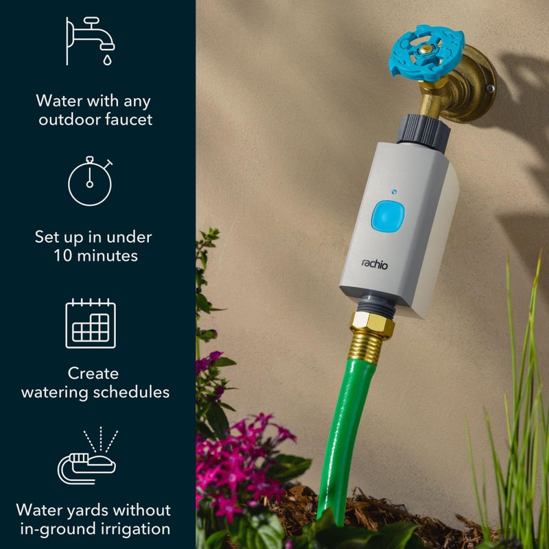 Rachio Smart Hose Timer (1 Valve + 1 WiFi Hub) â€“ App-Controlled Outdoor Faucet Timer, Quick Install & Scheduling, Expandable System - Image 2