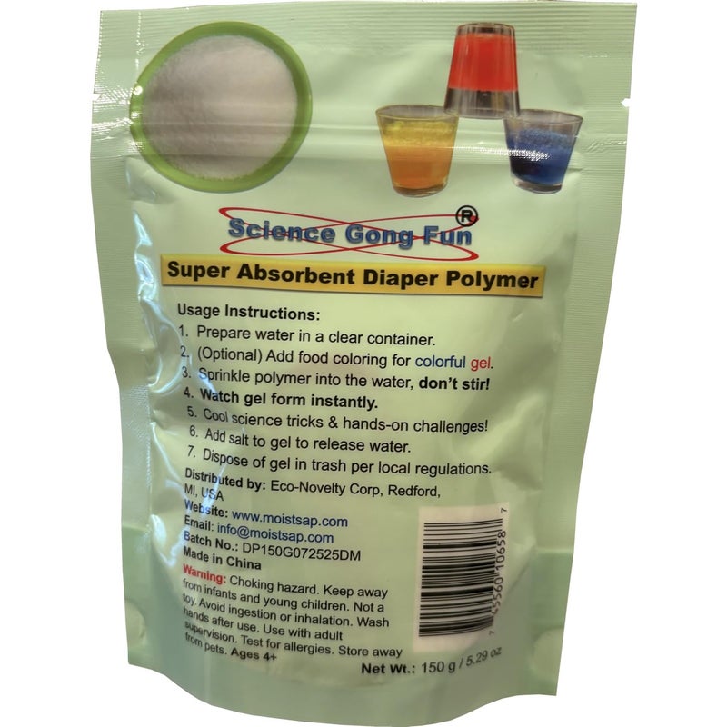 Science Gone Fun 150 Grams Sodium Polyacrylate Superabsorbent Diaper Polymer - Image 2