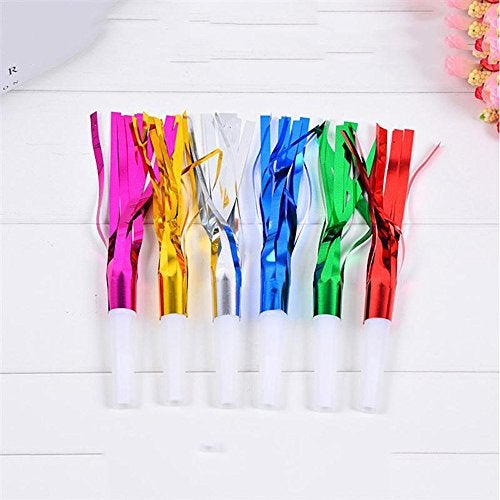 BinaryABC Noise Maker,Metallic Fringed Blowouts Whistles,Party Blowers Whistles,for Birthday Party Favors, New Years Party 30Pcs - Image 2