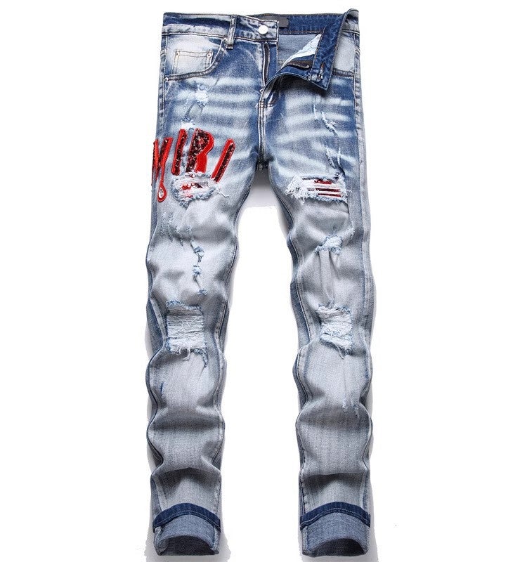 Unisex Classic Denim Jeans Loose Fit Daily Outdoor Wear - Image 1