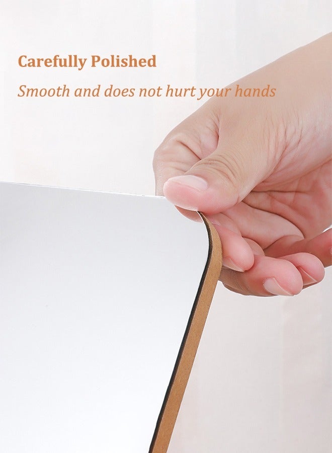 مرآة مكياج خشبية طبيعية بزاوية دوران 360 درجة، مرآة زينة مكتبية قابلة للتعديل، تصميم بسيط لغرفة النوم أو الحمام - Image 4