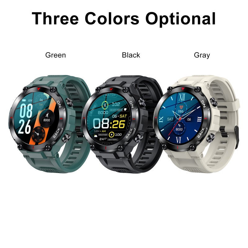 LEMFO K37 Smart Sports Watch 1.32'' 360*360px Full-touch Screen 40 Days Super Long Standby GPS Navigation IP67 Waterproof Fitness/Health Monitor Compatible with Android iOS - Image 2