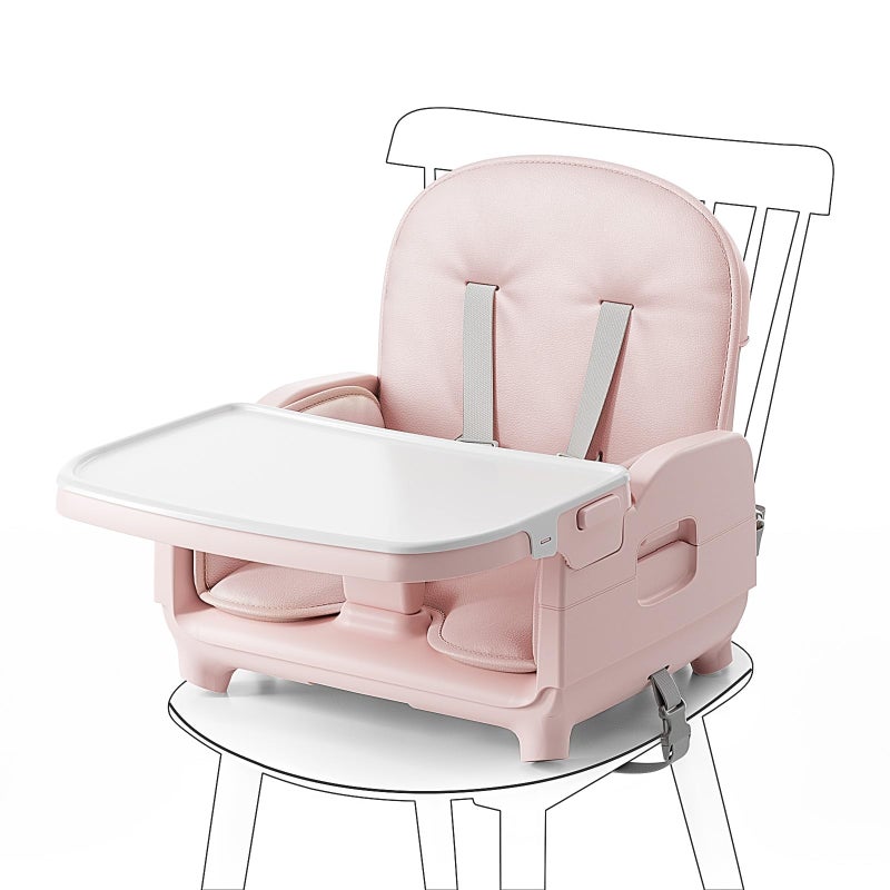 Obee Odee 3-in-1 Portable Baby High Chair for Babies and Toddlers, Convertible Easy Clean Infant Foldable Highchair with Adjustable Legs & Dishwasher Safe Tray, Pink - Image 5