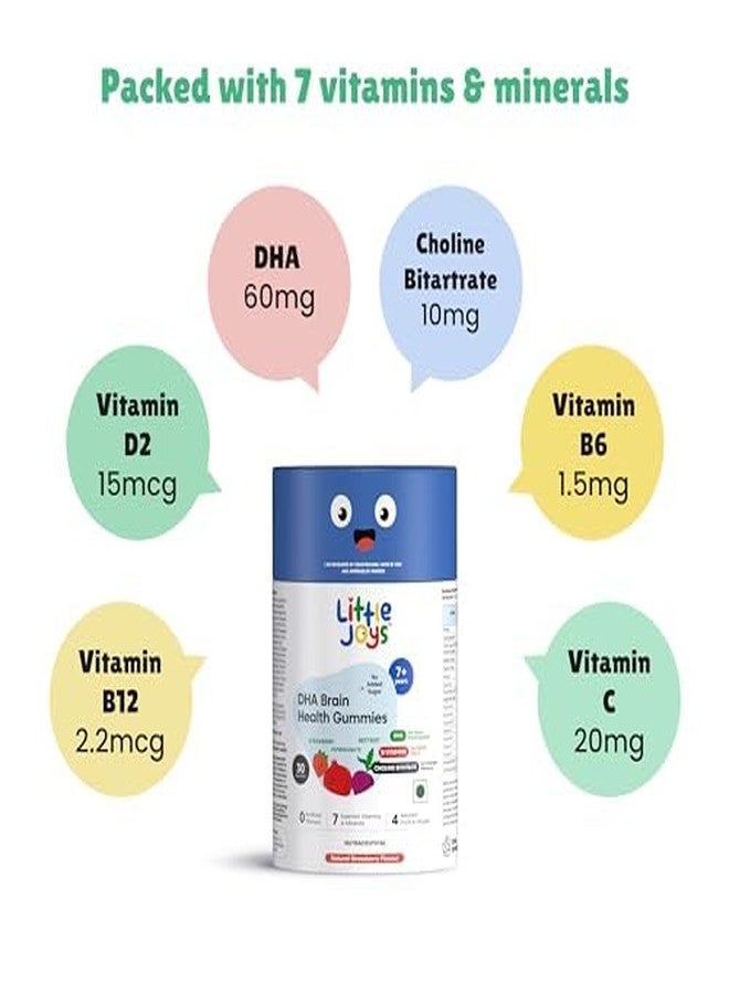 Little Joys ليتل جويز، حلوى DHA لصحة الدماغ للأطفال | 7-12 سنة | عبوة 30 يومًا | تحسين التركيز والمزاج والنوم | غنية بـ 8 فيتامينات ومعادن | حلوى متعددة الفيتامينات للأطفال بدون سكر مضاف - Image 3