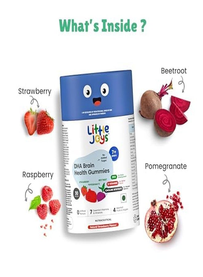 Little Joys ليتل جويز، حلوى DHA لصحة الدماغ للأطفال | 7-12 سنة | عبوة 30 يومًا | تحسين التركيز والمزاج والنوم | غنية بـ 8 فيتامينات ومعادن | حلوى متعددة الفيتامينات للأطفال بدون سكر مضاف - Image 2