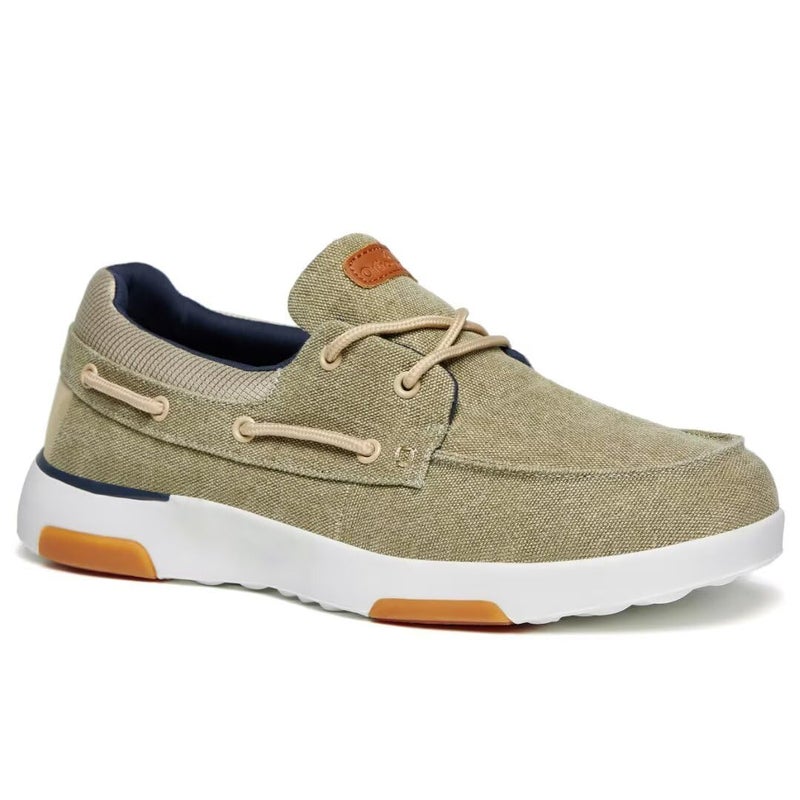 OrthoComfoot Men's Orthopedic Slip On Loafers Walking Shoes: Supportive Driving Loafers for Arch Support Cushion EVA+Rubber Sole, Orthotic Boat Casual Shoes for Hanging Out Khaki Size 10.5 - Image 1