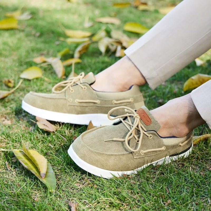 OrthoComfoot Men's Orthopedic Slip On Loafers Walking Shoes: Supportive Driving Loafers for Arch Support Cushion EVA+Rubber Sole, Orthotic Boat Casual Shoes for Hanging Out Khaki Size 10.5 - Image 2