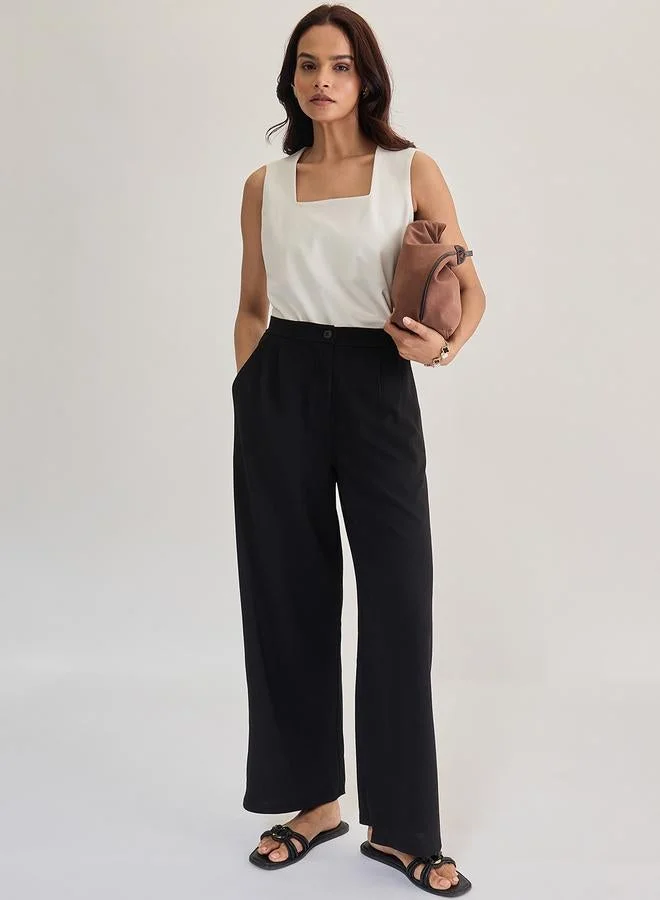 Femmella  White Square Neck Sleeveless Top for Women | Best Price UAE
