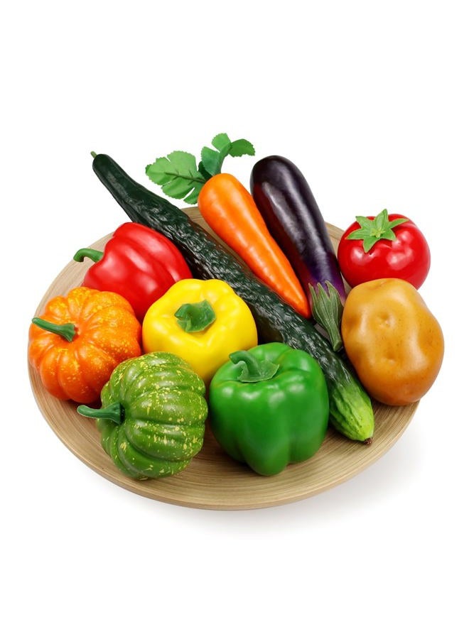 Lorigun 10 Pieces/Set Artificial Vegetables Simulation Vegetables Decoration Kitchen Home Decor Realistic Fake Vegetables Decor Set Photo Props - Image 1