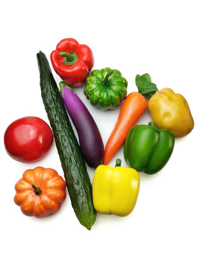 Lorigun 10 Pieces/Set Artificial Vegetables Simulation Vegetables Decoration Kitchen Home Decor Realistic Fake Vegetables Decor Set Photo Props - Image 2