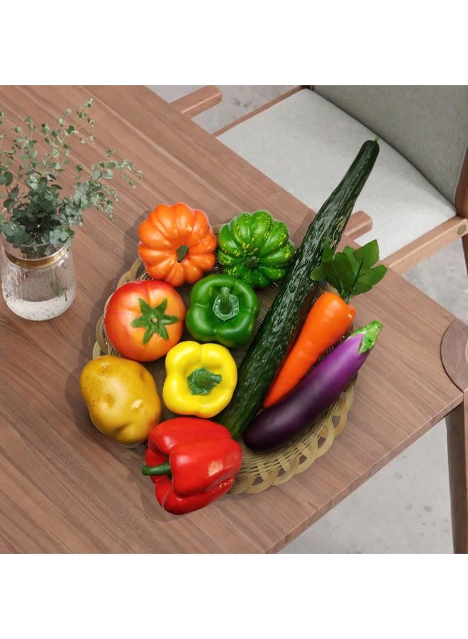 Lorigun 10 Pieces/Set Artificial Vegetables Simulation Vegetables Decoration Kitchen Home Decor Realistic Fake Vegetables Decor Set Photo Props - Image 4