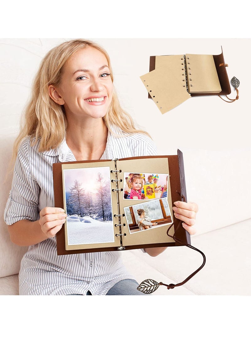 Vintage Leather Notebook  Retro Writing Journal Diary with PU Leather Cover, Spiral Blank Pages, Art Sketchbook with Retro Pendants - Image 3