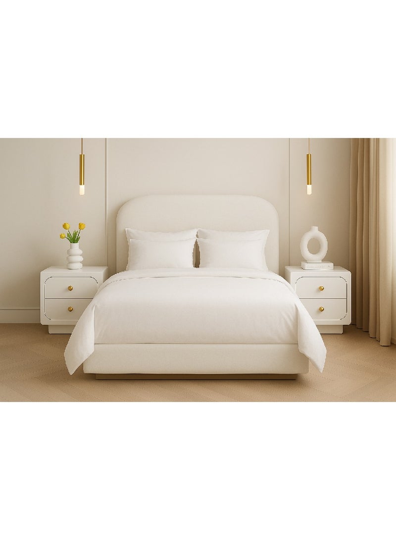 رافين مجموعة من 2 طاولة جانبية متعددة الأغراض بتصميم جمالي عصري وطاولة جانبية متينة من الخشب الصلب وخزانة أدراج لغرفة النوم وطاولة جانبية بحافة مستديرة وخزانة تخزين 50 × 40 × 50 - Image 3