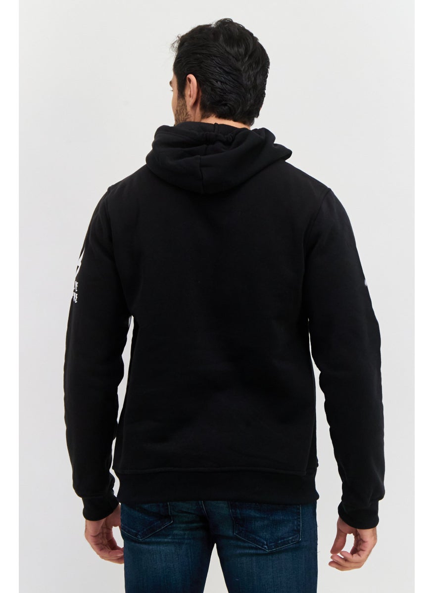 Modern Culture Men Hooded Textured Long Sleeves Sweatshirt, Black Combo  - Image 2
