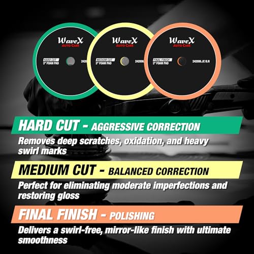 Wavex 3-Inch Final Finish Foam Pad for Car | Low Profile 20mm Design for Extreme Performance | Ultra Soft Foam for High Gloss Shine | Compatible with DA & Rotary Polisher | Machine Washable & Reusable - Image 5