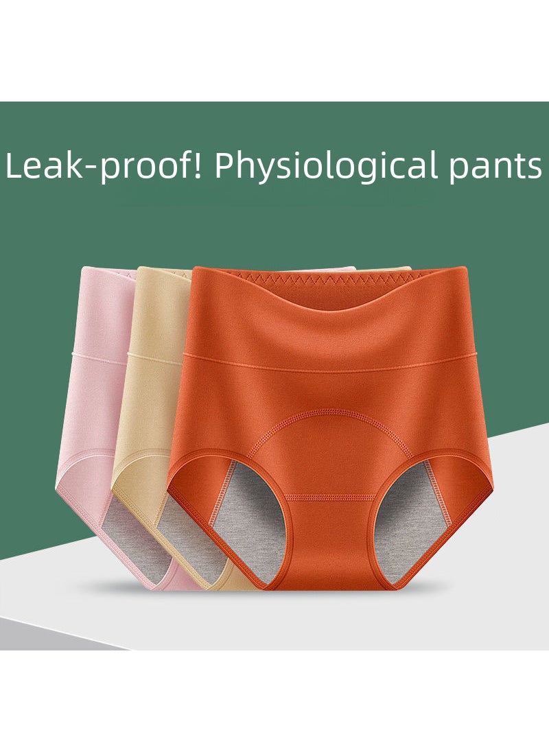 Generic New Breathable Cotton High-Waist Menstrual Panties coral red  - Image 3