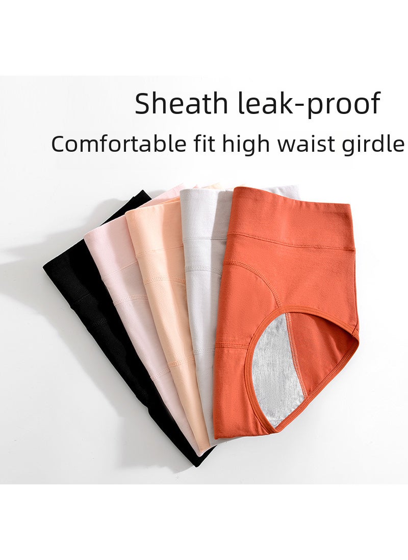 Generic New Breathable Cotton High-Waist Menstrual Panties coral red  - Image 4