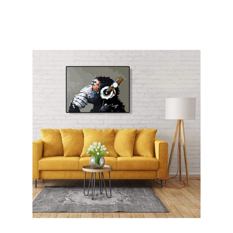 Barakah Paint by Numbers DJ Monkey Canvas Paint Wall Art DIY Oil Painting for Home Decoration (16X20inch) - Image 5