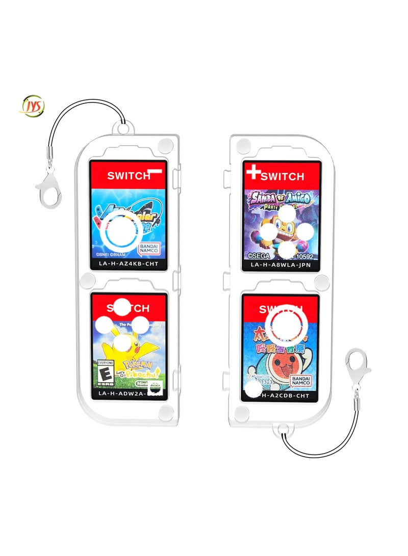 SYOSI Game Card Storage Case for Nintendo Switch/ Switch2 with Lanyard Compatible, Portable Hard Switch Game Card Holder Case with 4 Game Card Storage Hard Protective PC Shell Cartridge Case (Clear) - Image 1