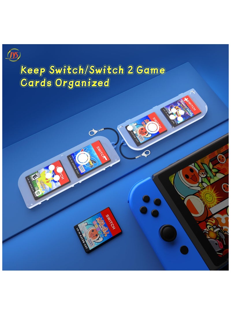 SYOSI Game Card Storage Case for Nintendo Switch/ Switch2 with Lanyard Compatible, Portable Hard Switch Game Card Holder Case with 4 Game Card Storage Hard Protective PC Shell Cartridge Case (Clear) - Image 2