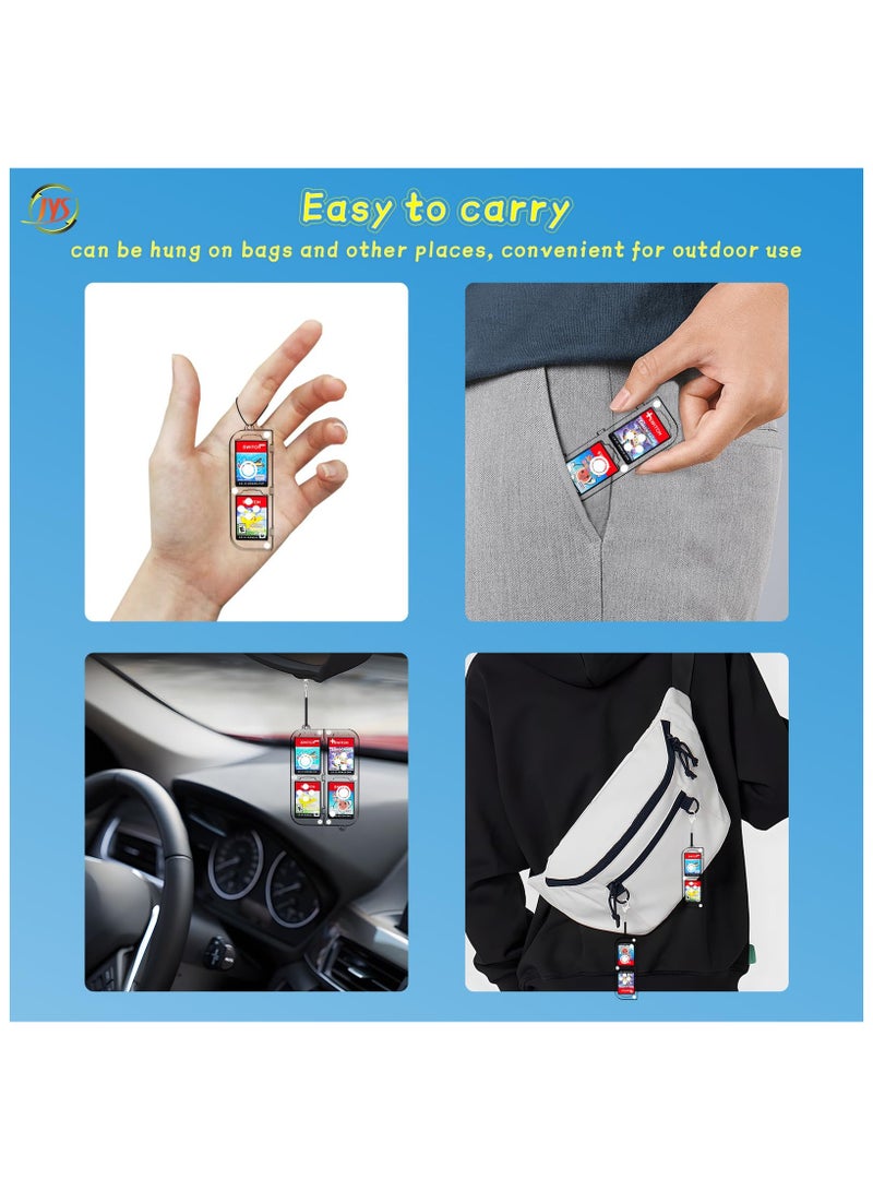 SYOSI Game Card Storage Case for Nintendo Switch/ Switch2 with Lanyard Compatible, Portable Hard Switch Game Card Holder Case with 4 Game Card Storage Hard Protective PC Shell Cartridge Case (Clear) - Image 3