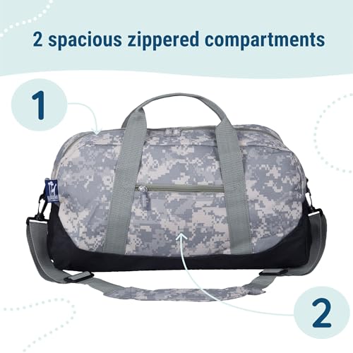 Wildkin Kids Overnighter Duffel Bag – Carry-On Size, Ideal for School & Sleepovers – Digital Camo - Image 5