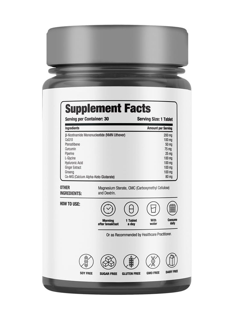 Decode Age Decode Age LongeVit Supplement | Slow Down Ageing | Improve NAD+, Energy Level & Overall Stamina | Recovery from DNA damage (30 Veg Tablets)  - Image 3