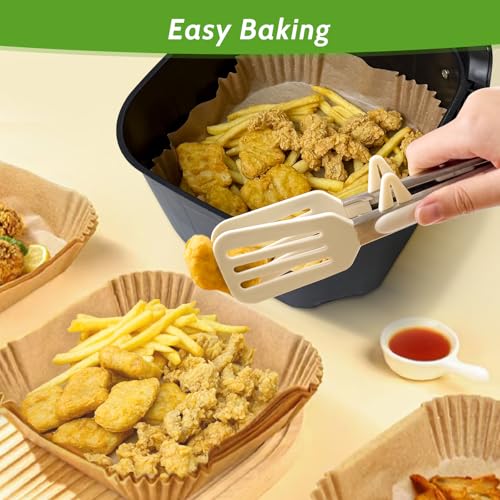 Tripho 360 Pcs 8” Square Unbleached Heavy Duty Air Fryer Paper Liners Disposable, Non-Stick & Non-Leak Parchment Paper Liners for Airfryer Basket, Deep Fryer Parts & Accessories - Image 4